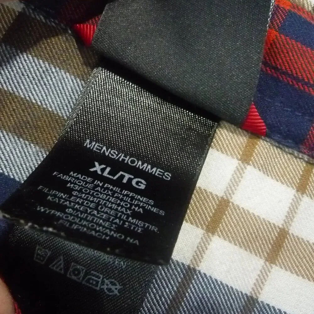 THE NORTH FACE SIZE XL SNAP FRONT SHIRT PLAID